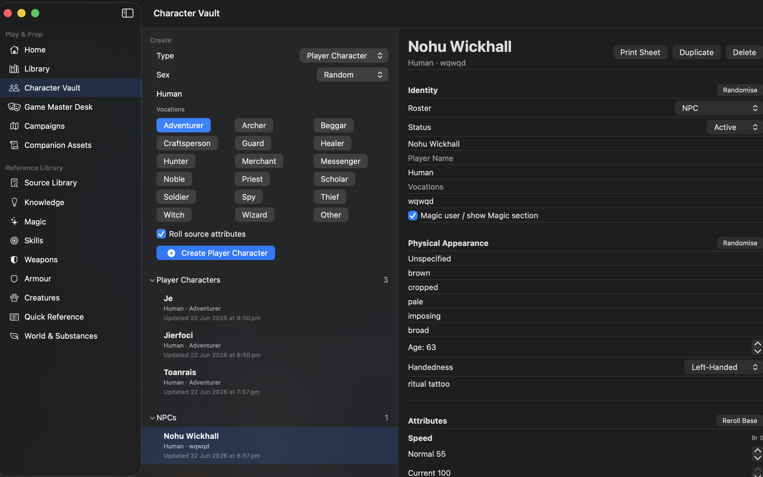 Character editor on Mac