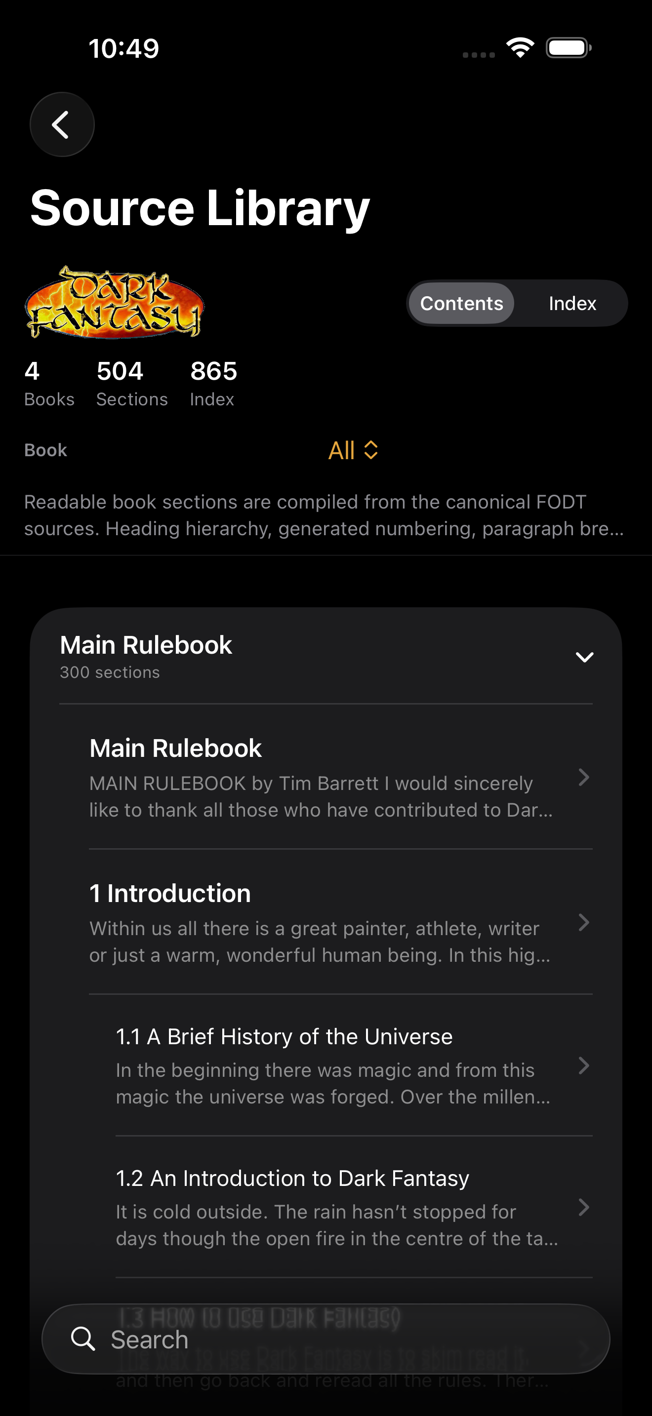 Source Library on iPhone