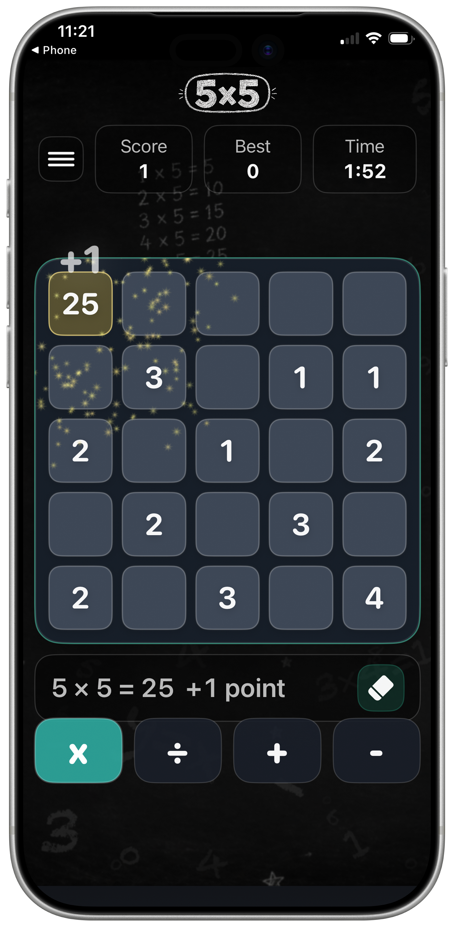 Five By Five gameplay on iPhone
