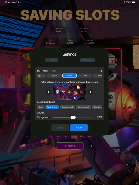 Saving Slots machine browser placeholder